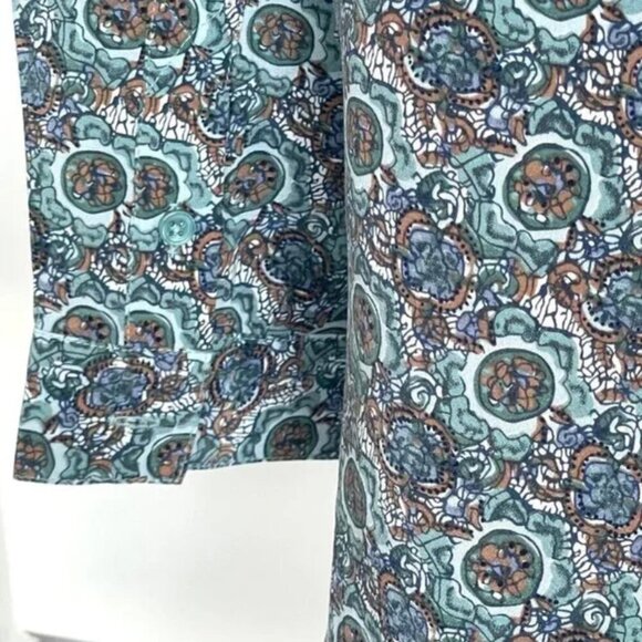 Joie Silk Blouse Womens XS Blue Vneck Long Sleeve Floral Lightweight Top Relaxed - Picture 6 of 7